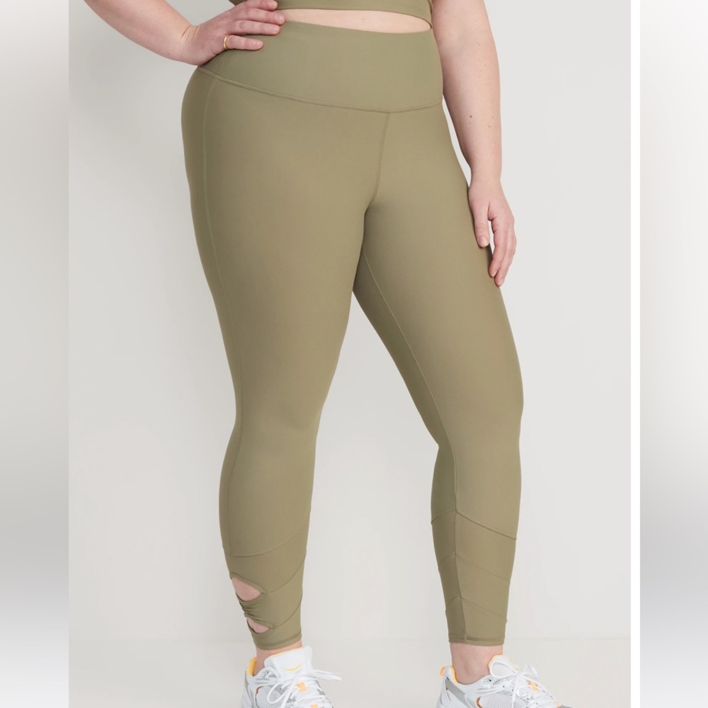 Old Navy High-Waisted PowerSoft 7/8-Length Side-Cutout Leggings, XL TALL
